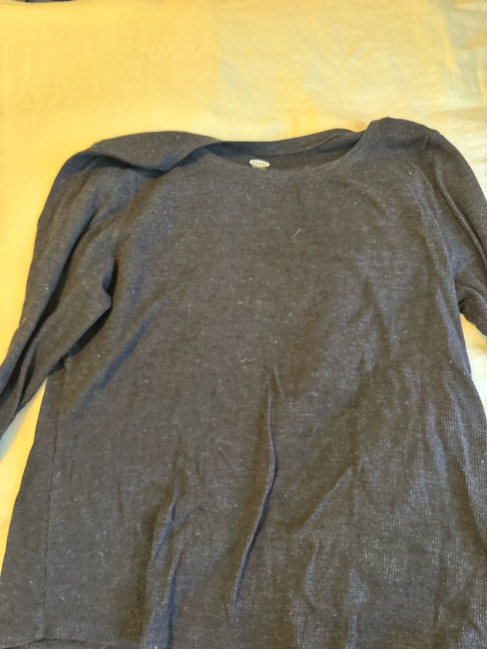 Old Navy Waffle-Knit Long Sleeve Top - Dark Gray